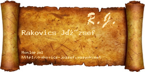 Rakovics József névjegykártya